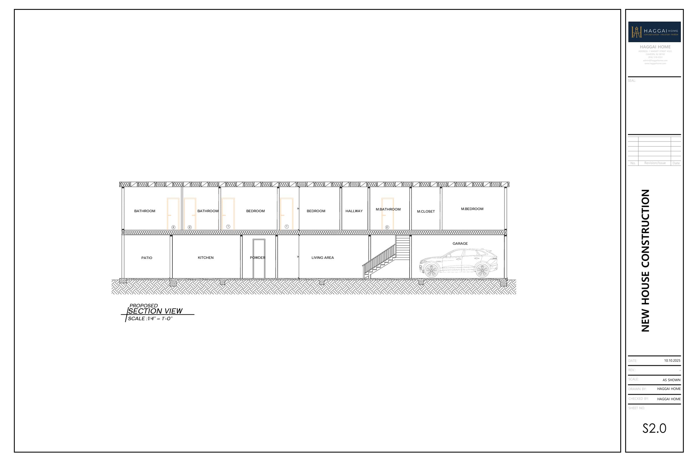 Sheet S2.0, Building section, from the Learning Linden permit set
